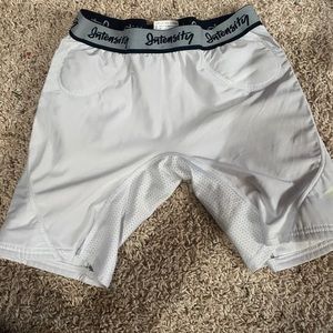 White Intensity softball sliding shorts